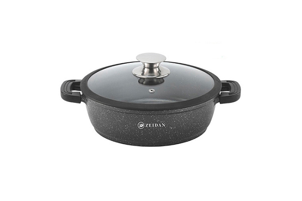 Жаровня ZEIDAN Z-501036 3,0 л с крышкой Black