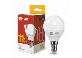 Лампа светодиодная IN HOME LED-ШАР-VC 11Вт 230В Е14 3000К 1050Лм 10/100 (0587)