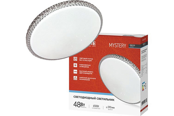 Светильник светодиод IN HOME DECO 48Вт 230В 6500К 4320Лм 390х78мм MYSTERY (1604)