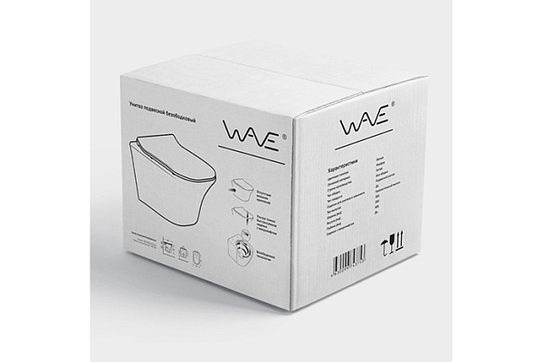 Унитаз подвесной безободковый WAVE MERIDIAN Tornado3.0, сид. дюропласт,м/л,быстр,БЕЛЫЙ глянец(L)