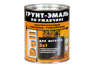 Грунт-эмаль по ржавчине 3 в 1 DALI зеленый RAL 6029 (2,0л)