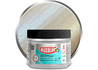 Эмаль акриловая перламутровая универсальная OLECOLOR серебро (0,3кг) 