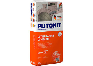 Термостойкий раствор PLITONIT СуперКамин Огнеупор 1200С° 4кг (арт.6675) (1/4)