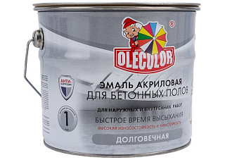 Эмаль акриловая для бетонных полов OLECOLOR серый (3,5 кг) 