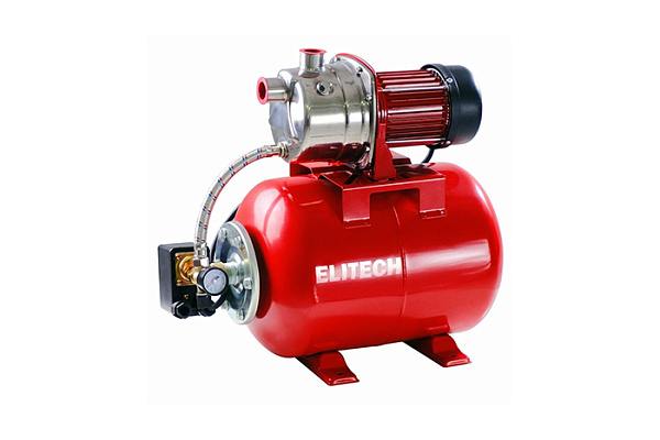 Насосная станция ELITECH САВ  800-24Н (Нерж, 800Вт,Расх-55л/мин,Напор-38м,Глуб-8м,Емкость-24л)