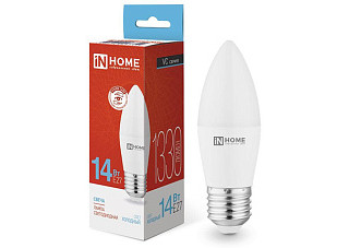 Лампа светодиодная IN HOME LED-СВЕЧА-VC 14Вт 230В E27 6500K 1330Лм 10/100 (7751)