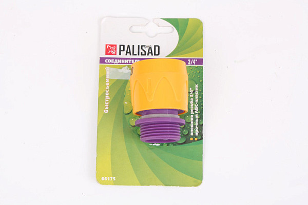 Соединитель PALISAD пластиковый для шланга с внешней резьбой 3/4" (66175) (1/288)