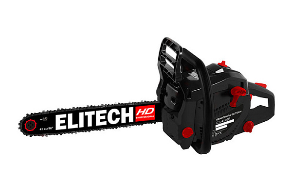 Бензопила ELITECH HD CS 4125R (40.2см3, 1,85кВт/2,5л.с. ш-41см, 3/8, 1.3мм,56зв. 4,8кг) E1611.005.00
