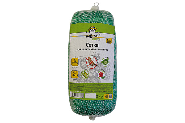 Сетка для защиты урожая от птиц NADZOR Garden (15 х 15мм 2 х 5м) SET125 (12/48)