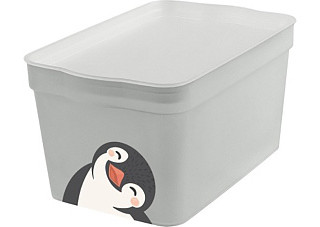 Ящик для хранения KEEPLEX Happy Penguin с крышкой 7,5л 32х21,1х14,1см LA512511024