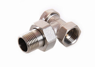 Клапан настроечный для радиатора AQUALINK с уплотнением угловой вн-нар 1/2" (2601/2679) (1/10/100)