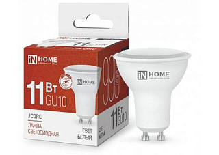 Лампа светодиодная IN HOME LED-JCDRC-VC 11Вт 230В GU10 4000К 990Лм 10/100 (3489)