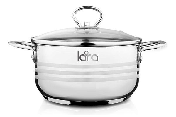 Кастрюля нержавеющая сталь LARA SONATA 6,5л (LR02-583)