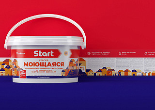 Краска ВД СТАРТ моющаяся белоснежная ( 14,0кг)