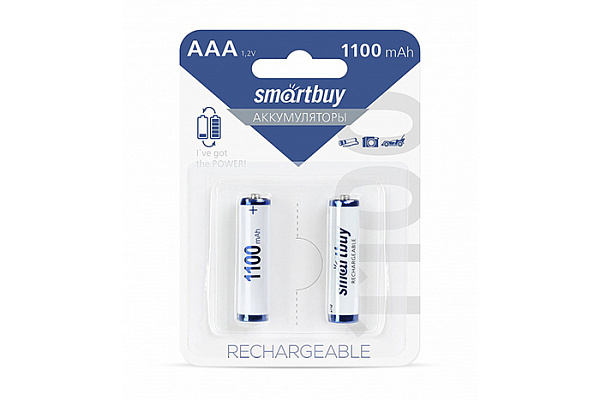 Аккумулятор NiMh SmartBuy AAA/2BL 1100 mAh (24/240) (SBBR-3A02BL1100)блистер 1226