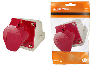 Розетка TDM 114 стационарная 3Р+РЕ 16А 380В IP44 (0602-0002)
