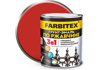 Грунт-эмаль по ржавчине 3в1 FARBITEX красный (1,8 кг) 