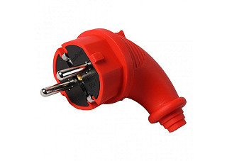 Вилка SMARTBUY 2P+PE 16A 230В IP44 угловая каучуковая красная (SBE-16-P09-Rr)