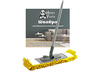 Швабра HAPPY PANDA HP-M03 120см с насадкой из микрофибры лапша