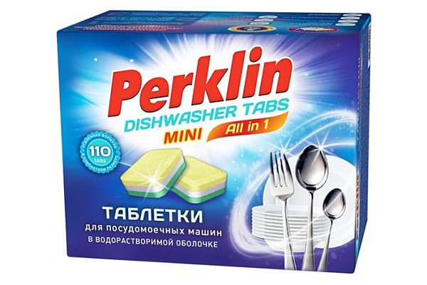Таблетки для посудомоечных машин PERKLIN all in 1 mini tabs 110шт 609647 (1/8)