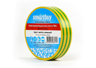 Изолента Smartbuy,  0.18х19мм, 20 метров, желто-зеленая (SBE-IT-19-20-yg)