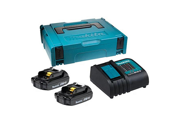 Зарядное устройство MAKITA DC18SD + аккумуляторы BL1815N-2шт 18В Li-ion, 1,5Ач, MakPac (197143-8)