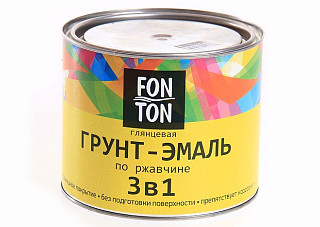 Грунт-эмаль по ржавчине 3 в 1 FonTon серая глянцевая (1,8кг)