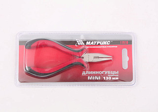 Длинногубцы MATRIX MINI 130мм никелированные прямые (17810) (1/120)