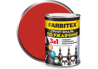 Грунт-эмаль по ржавчине 3в1 FARBITEX красный (0,8 кг) 