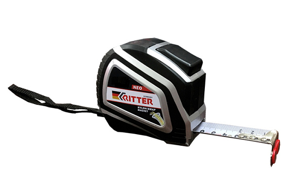 Рулетка Ritter Neo измерительная 8м х 25мм, автостоп,магнит,обернутое нейлоном утолщ.полотно 502825