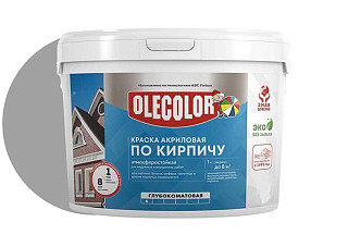 Краска акриловая OLECOLOR атмосферостойкая по кирпичу, серый (3,0кг)