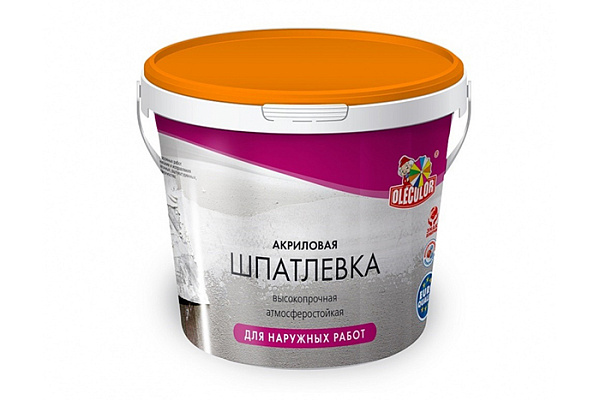 Шпатлевка OLECOLOR акриловая для наружных работ 1,6кг (1/8)