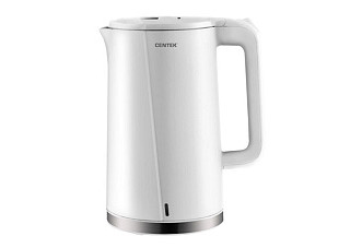 Чайник Centek CT-0005 (белый) 1,7л, 2200Вт, бесшовная колба, двойные стенки, эффект термоса