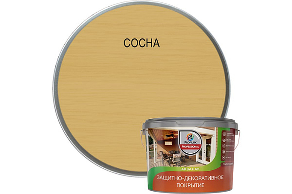Лак акриловый Profilux Professional защитно-декоративный, сосна (2,5л)