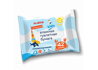 Туалетная бумага влажная ЛАЙМА kids детская биоразлагаемая смываемая 42шт 115223