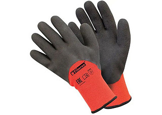 Перчатки акрил с полиэстером FIBERON Двойное утепление, латексное покрытие, 10(XL) (348)
