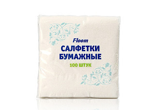 Салфетки бумажные FLOOM 24х24см 100 листов белый