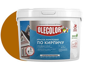 Краска акриловая OLECOLOR атмосферостойкая по кирпичу, терракотовый (3,0кг) 