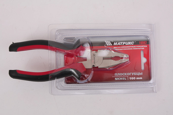 Плоскогубцы MATRIX NICKEL 160 никелир двухкомпонент ручки (16902) (1/60)