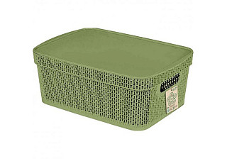 Корзина для хранения KEEPLEX Green Republic с крышкой 11л 38х27х14,3см полынь  (1/14)