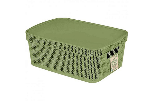 Корзина для хранения KEEPLEX Green Republic с крышкой 11л 38х27х14,3см полынь  (1/14)