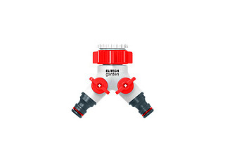 Распределитель ELITECH Garden HF 005 пластиковый двухканальный 3/4" - 1" (1/50)
