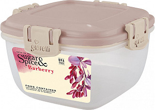 Контейнер для продуктов Sugar&Spice Barberry герметичный 1,0л квадратный, латте (SE224310005)