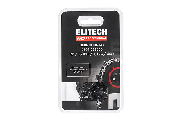 Цепь для бензопилы 12"/30см, 44хв. паз-1,1, шаг-3/8"LP, SC ELITECH HD 0809.023600 (1/50)