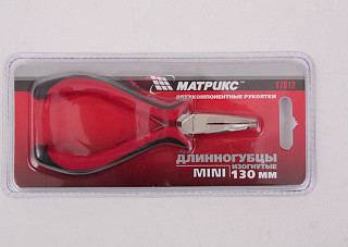 Длинногубцы MATRIX MINI 130мм никелированные изогнутые (17812) (1/120)