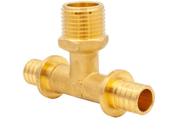 Тройник аксиальный AQUALINK 16мм х 1/2" нар х 16мм 2,2мм (01037) (1/10/100)