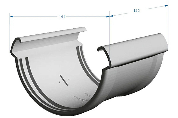 Соединитель желобов DOCKE Lux ШОКОЛАД (1/30)