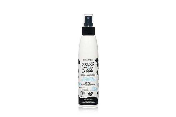 Спрей для волос DELICARE milk&silk кератиновый 200мл 346 (1/15)