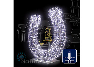 Светодиодная гирлянда Rich LED 10м,IP65,100 LED,220В,белая,мерц.,черн. пр.RL-S10CF-220V-CB/W (318)