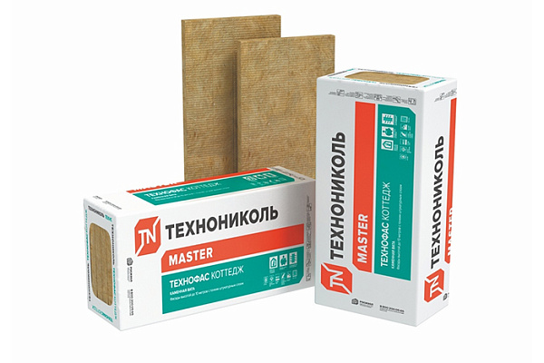 Утеплитель ТЕХНОФАС КОТТЕДЖ минвата из базальта 1200х600х50мм,4,32м2=0,216м3,110кг/м3(495005)(6плит)
